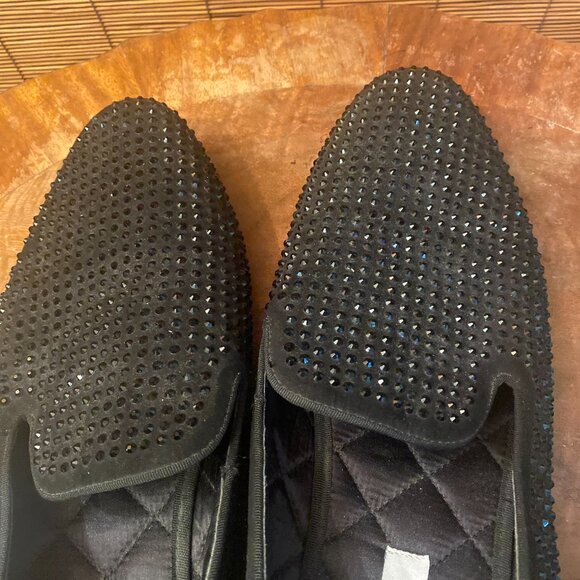 Men's Steve Madden Caviaar Black with Rhinestones Loafers Size 13 - Picture 5 of 8